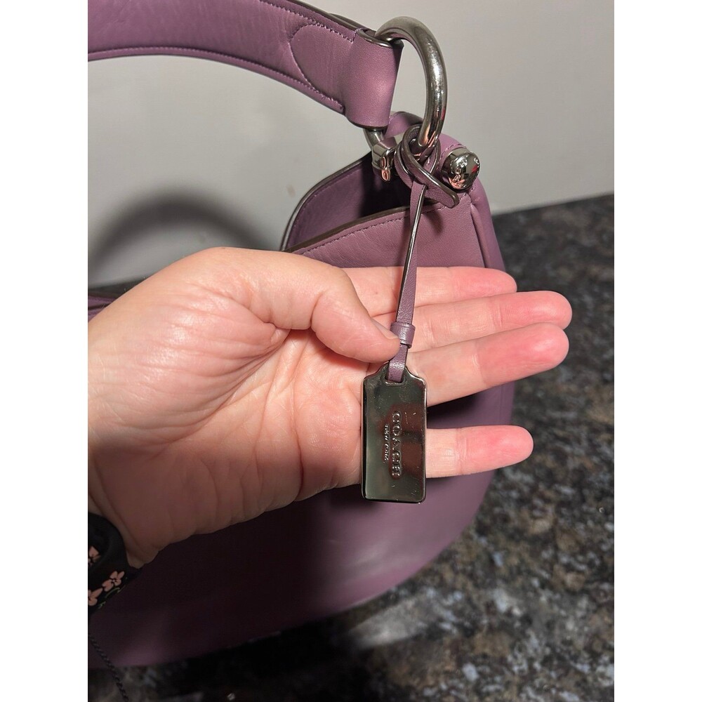 Coach Nomad Hobo Purse Purple Leather Shoulder Bag 36026 - Picture 7 of 11